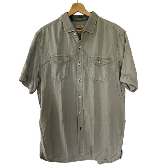 Tommy Bahama Island Modern Fit - Gray/Blue Short Sleeve Shirts - Lot of 2 - Picture 3 of 16